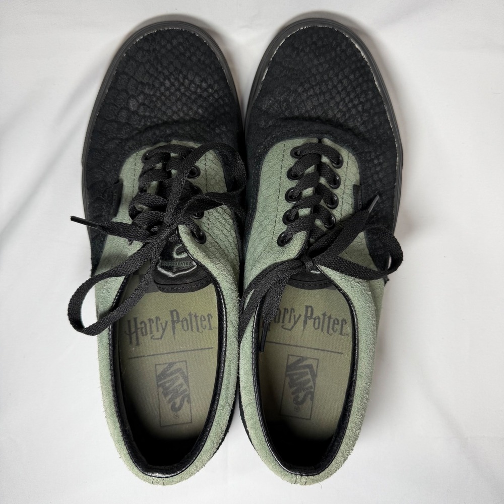 Vans Harry Potter Era Slytherin Sneakers Black Green Snakeskin Suede W 9 M 7.5